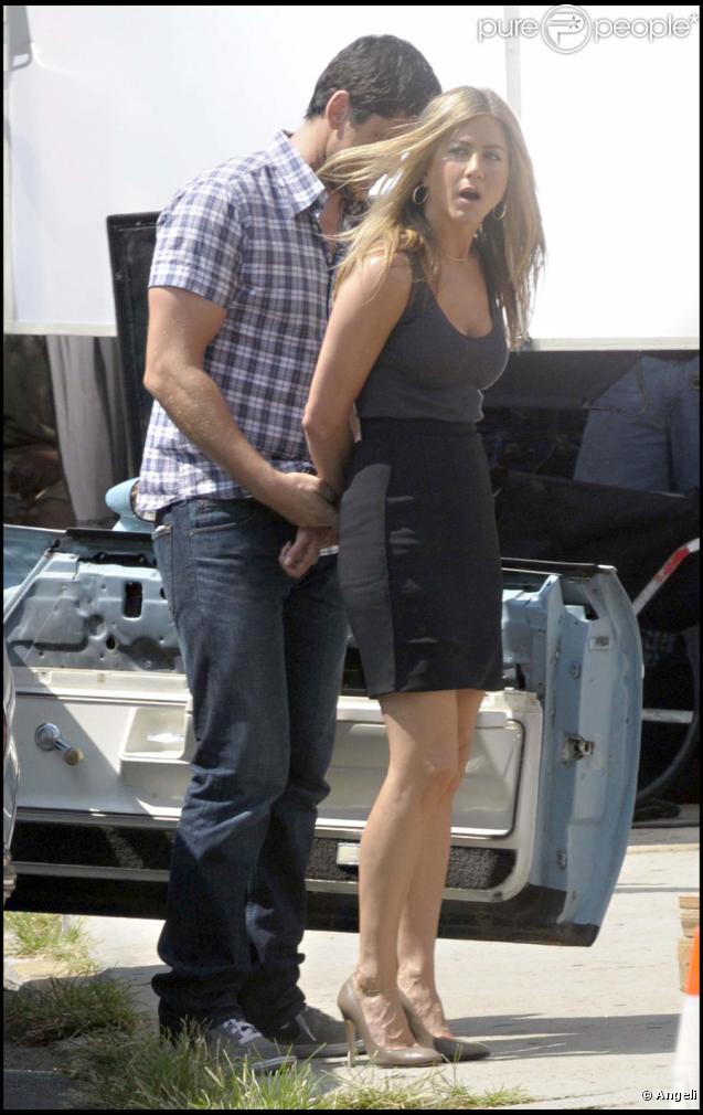Jennifer Aniston et Gerard Butler sur le tournage de The Bounty à New York le 24 août 2009