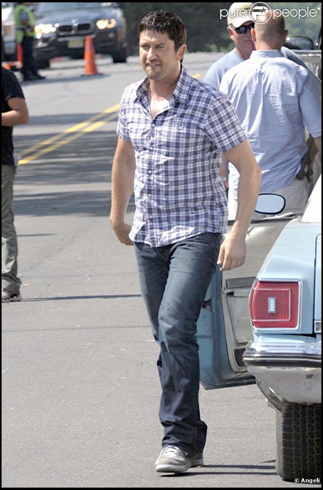 Gerard Butler sur le tournage de The Bounty à New York le 24 août 2009