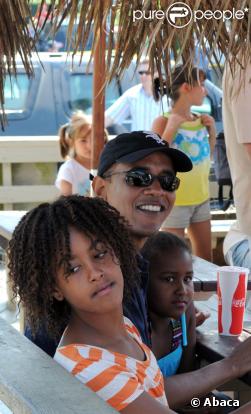 Barack Obama en vacances sur l'île de Martha's Vineyard aux Etats-Unis le 26 août 2009