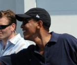 Barack Obama en vacances sur l'île de Martha's Vineyard aux Etats-Unis le 26 août 2009