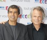 Daniel Picouly et Franz Olivier Giesbert lors de la conférence de presse de la rentrée de France Télévisions le 27 août 2009