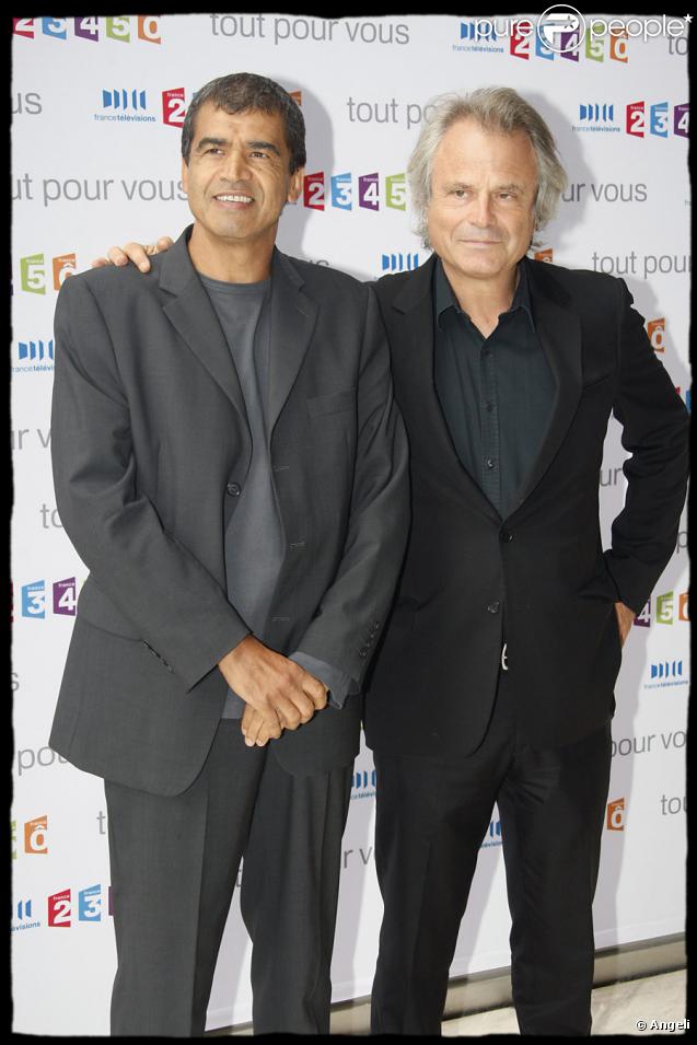 Daniel Picouly et Franz Olivier Giesbert lors de la conférence de presse de la rentrée de France Télévisions le 27 août 2009
