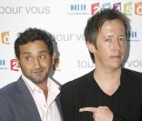 Cyril Hanouna et Jean-Luc Lemoine lors de la conférence de presse de la rentrée de France Télévisions le 27 août 2009