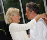 Catherine Ceylac et Michel Drucker lors de la conférence de presse de la rentrée de France Télévisions le 27 août 2009