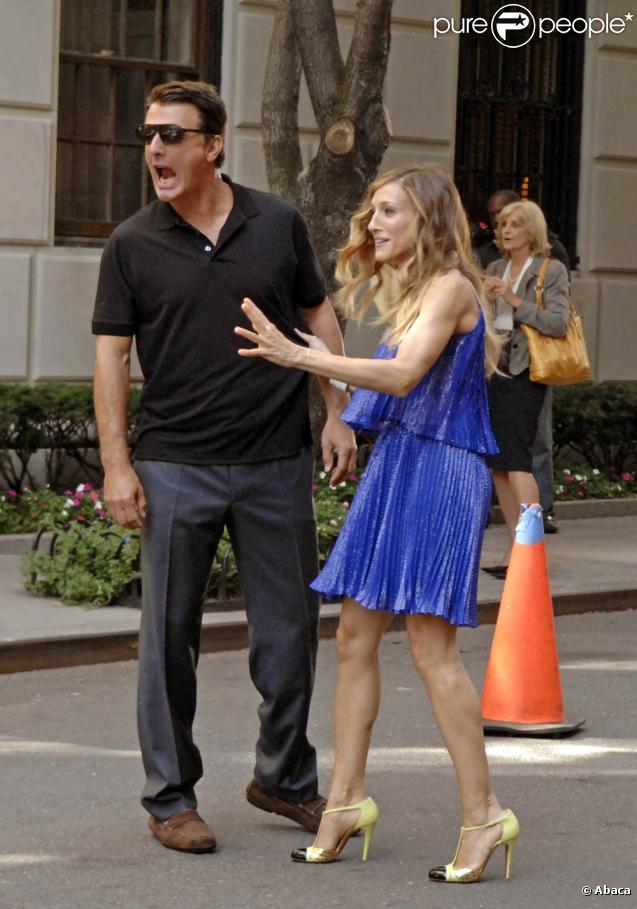 Sarah Jessica Parker sur le tournage de  Sex and the city 2 , le 1er septembre 2009, à New York