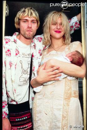 Kurt Cobain, leader de Nirvana et Courtney Love nous présentent Frances Bean