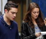 Leighton Meester et Ed Westwick sur le tournage de Gossip Girl à New York, le 3 septembre 2009