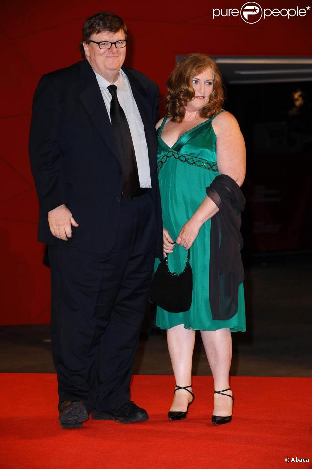 Michael Moore et sa femme Kathleen Glynn, à l'occasion de la présentation officielle de  Capitalism : A love story , lors de la 66e Mostra de Venise, le 6 spetembre 2009 !