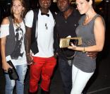 Djibril Cissé et sa femme Jude, ici avec l'acteur Jimmy Jean-Louis, attendent leur troisième enfant ensemble !