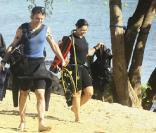 Natasha St-Pier et son compagnon Bertrand à l'Ile Maurice.