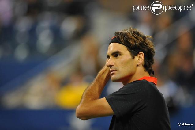 Roger Federer, vainqueur de sa demi-dinale à l'US Open, face à Novak Djokovic, à New York, le 13 septembre 2009 !