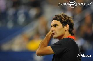 Roger Federer, vainqueur de sa demi-dinale à l'US Open, face à Novak Djokovic, à New York, le 13 septembre 2009 !