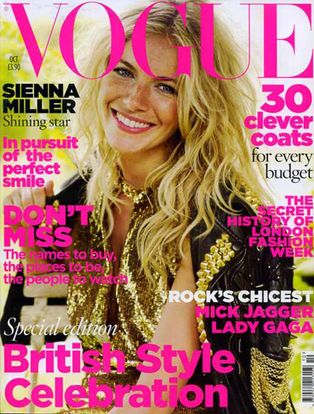 Sienna Miller en couverture de Vogue