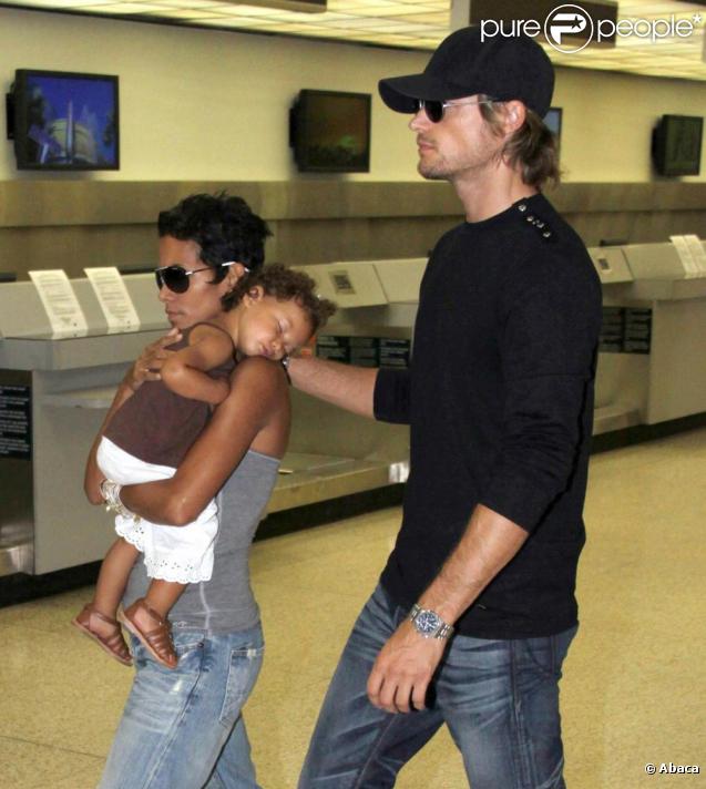 Halle Berry, sa petite Nahla et son compagnon Gabriel Aubry 