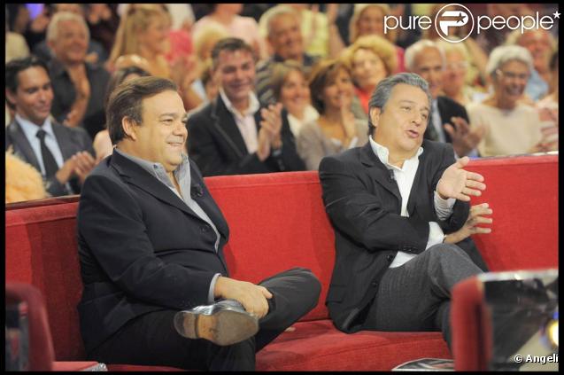 Christian Clavier et Didier Bourdon, sur le plateau de  Vivement Dimanche ...