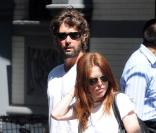 Julianne Moore et son mari au restaurant Tartine à New York, septembre 2009 