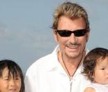 Johnny Hallyday, sa femme Laeticia et leurs filles Jade et Joy