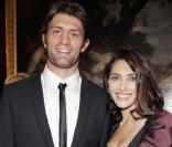 Caterina Murino et son amoureux Pierre Rabadan au défilé Dolce & Gabbana à Milan, le 27 septembre 2009