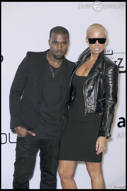 Kanye West et Amber Rose au gala de l'amfAr organisé dans le cadre de la Fashion Week de Milan. 28/09/09