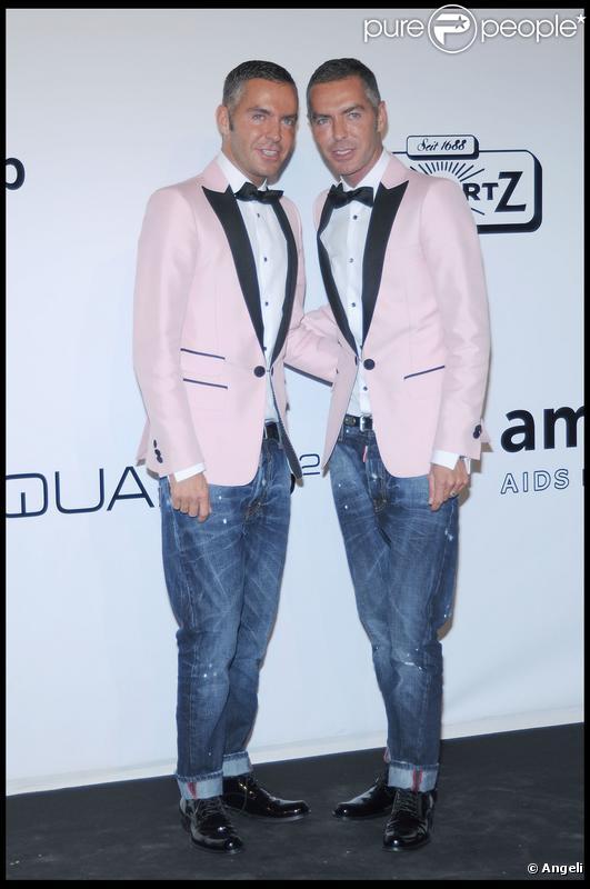 Dean et Dan Caten au gala de l'amfAr organisé dans le cadre de la Fashion Week de Milan. 28/09/09