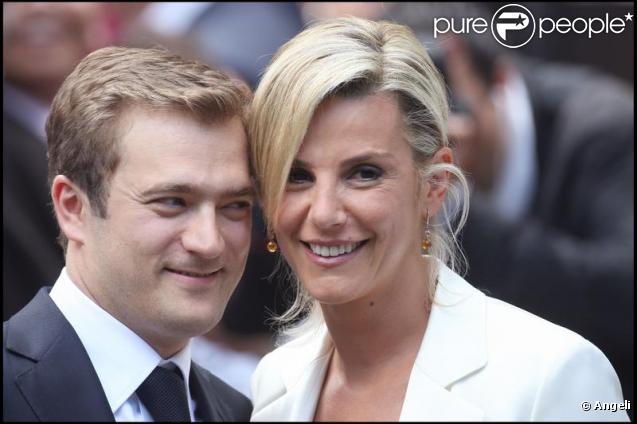 Laurence Ferrari et Renaud Capuçon le jour de leur mariage. 03/07/09