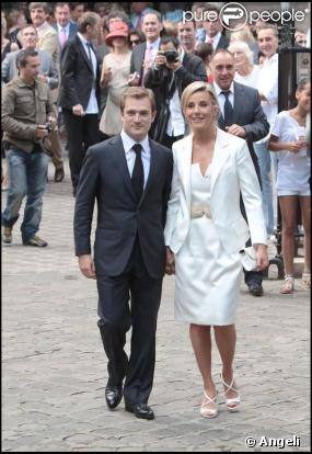 Laurence Ferrari et Renaud Capuçon le jour de leur mariage. 03/07/09
