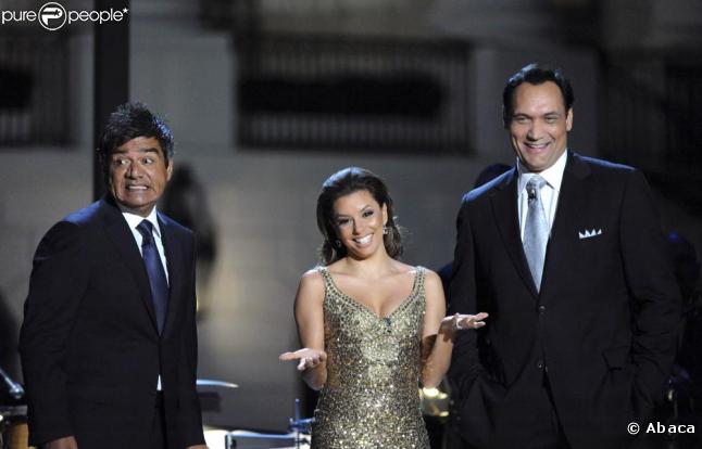 George Lopez, Eva Longoria et Jimmy Smitz à la fête de la musique latine. 13/10/09