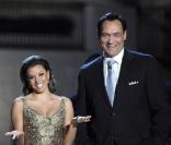 George Lopez, Eva Longoria et Jimmy Smitz à la fête de la musique latine. 13/10/09