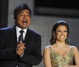 George Lopez, Eva Longoria et Jimmy Smitz à la fête de la musique latine. 13/10/09