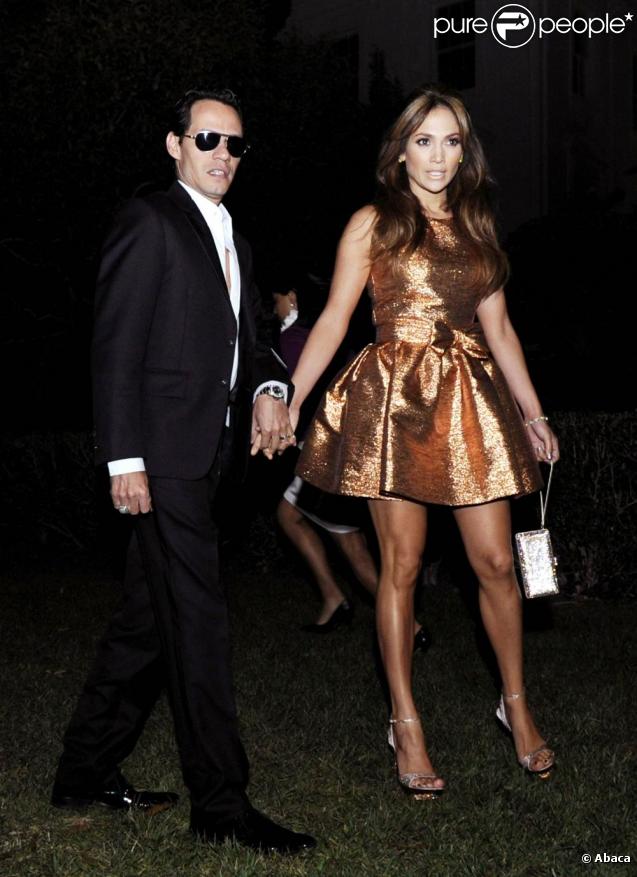 Marc Anthony et Jennifer Lopez à la fête de la musique latine. 13/10/09