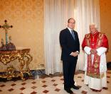 Le prince Albert II de Monaco a rencontré le pape Benoît XVI au Vatican le 16 octobre 2009