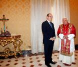 Le prince Albert II de Monaco a rencontré le pape Benoît XVI au Vatican le 16 octobre 2009