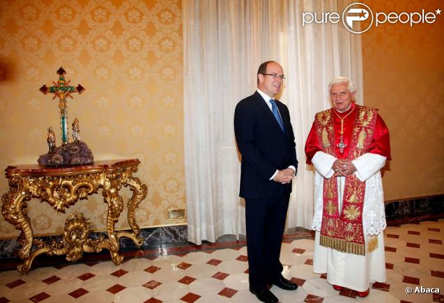 Le prince Albert II de Monaco a rencontré le pape Benoît XVI au Vatican le 16 octobre 2009
