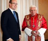 Le prince Albert II de Monaco a rencontré le pape Benoît XVI au Vatican le 16 octobre 2009