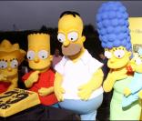 Les Simpsons au grand complet, à l'occasion de leurs 20 ans, à Santa Monica, le 18 octobre 2009 !