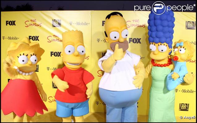 La famille Simpsons au complet, à l'occasion de leurs 20 ans  , à Santa Monica, le 18 octobre 2009 !