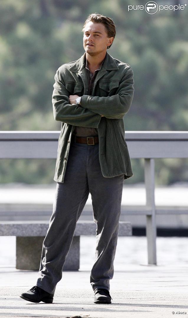 Leonardo DiCaprio sur le tournage d'Inception à Los Angeles le 19 octobre 2009