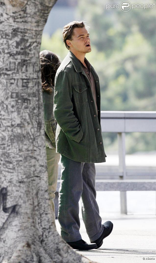 Leonardo DiCaprio et Ellen Page sur le tournage d'Inception à Los Angeles le 19 octobre 2009