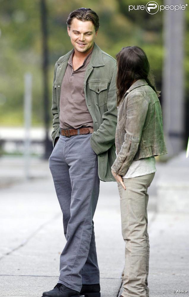 Leonardo DiCaprio et Ellen Page sur le tournage d'Inception à Los Angeles le 19 octobre 2009