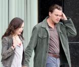 Leonardo DiCaprio et Ellen Page sur le tournage d'Inception à Los Angeles le 19 octobre 2009