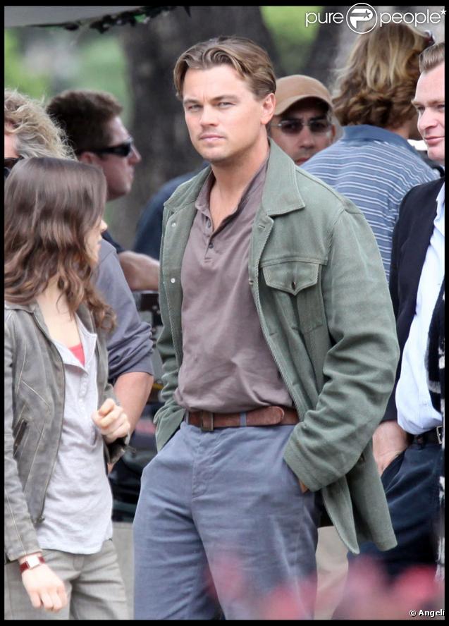 Leonardo DiCaprio et Ellen Page sur le tournage d'Inception à Los Angeles le 19 octobre 2009