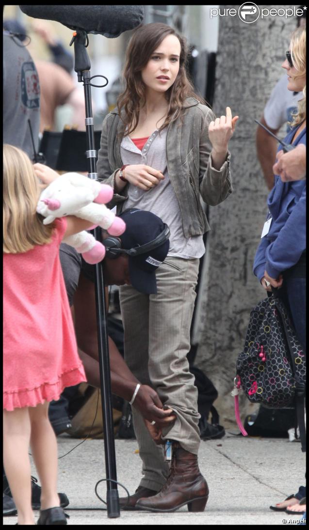 Leonardo DiCaprio et Ellen Page sur le tournage d'Inception à Los Angeles le 19 octobre 2009