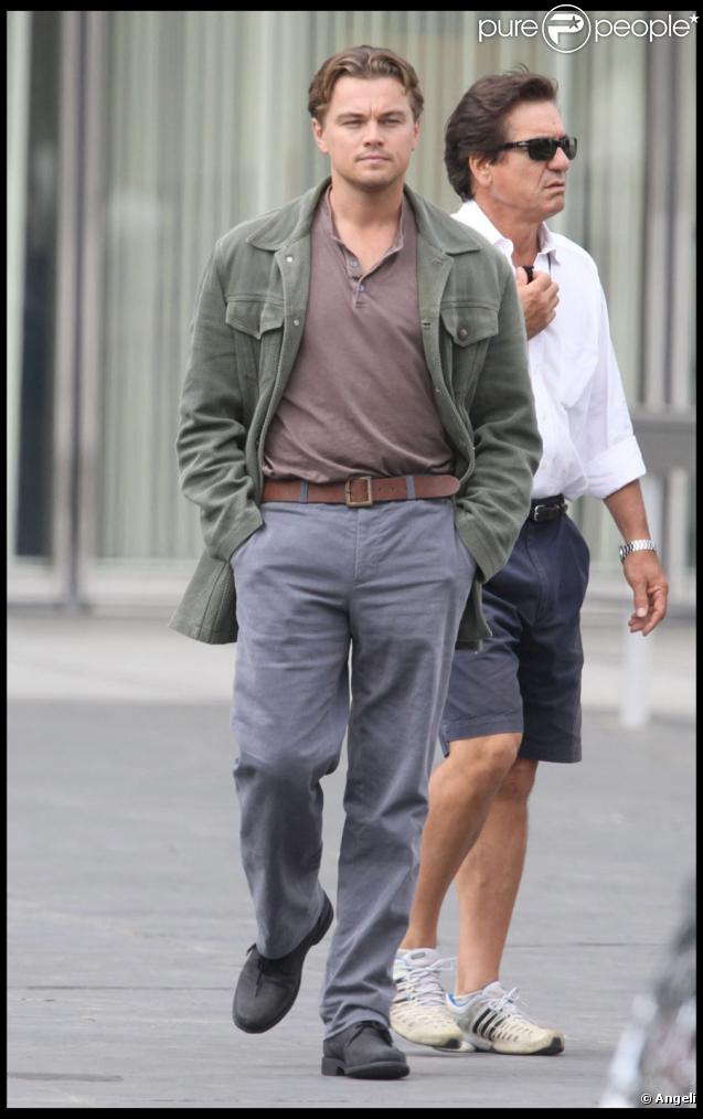 Leonardo DiCaprio sur le tournage d'Inception à Los Angeles le 19 octobre 2009