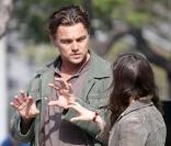 Leonardo DiCaprio et Ellen Page sur le tournage d'Inception à Los Angeles le 19 octobre 2009