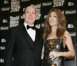 Le prince Albert de Monaco et Céline Dion lors des WMA's en 2007 à Monaco.