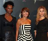 Gladys Gambie, Emma de Caunes et Vahina Giocante, à l'occasion de l'ouverture du bar lounge Black Legend, à Monte Carlo, le 29 octobre 2009.