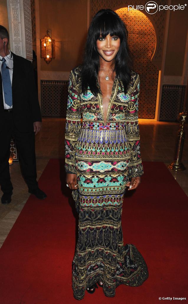 Naomi Campbell lors de l'inauguration du complexe hôtelier de Mazagan Beach au Maroc le 31 octobre 2009