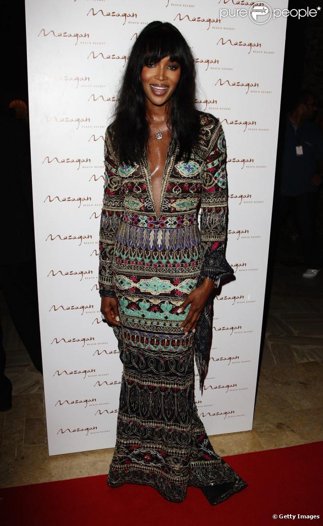Naomi Campbell lors de l'inauguration du complexe hôtelier de Mazagan Beach au Maroc le 31 octobre 2009