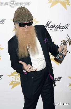 Billy Gibbons (ZZ Top) à la cérémonie des Classic Rock Awards, le 2 novembre à Londres !