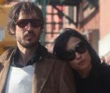 Famke Janssen se promène avec son boyfriend et encore son chien Licorice le 11 octobre 2009 à New York
